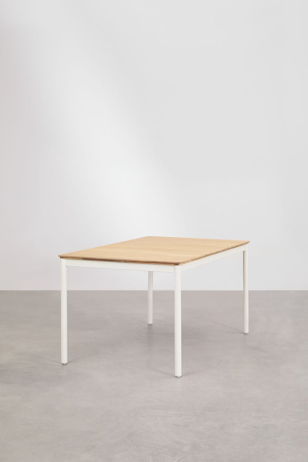 Sklum Mesa De Jardín Rectangular 160x90 Cm En Acero Y Madera De Acacia Artus
