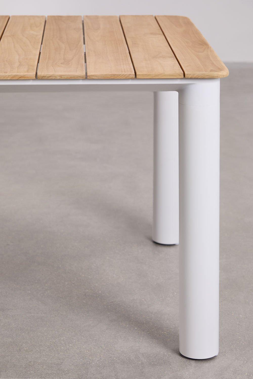 Sklum Mesa De Jardín Rectangular En Aluminio Y Madera De Teca Sirka