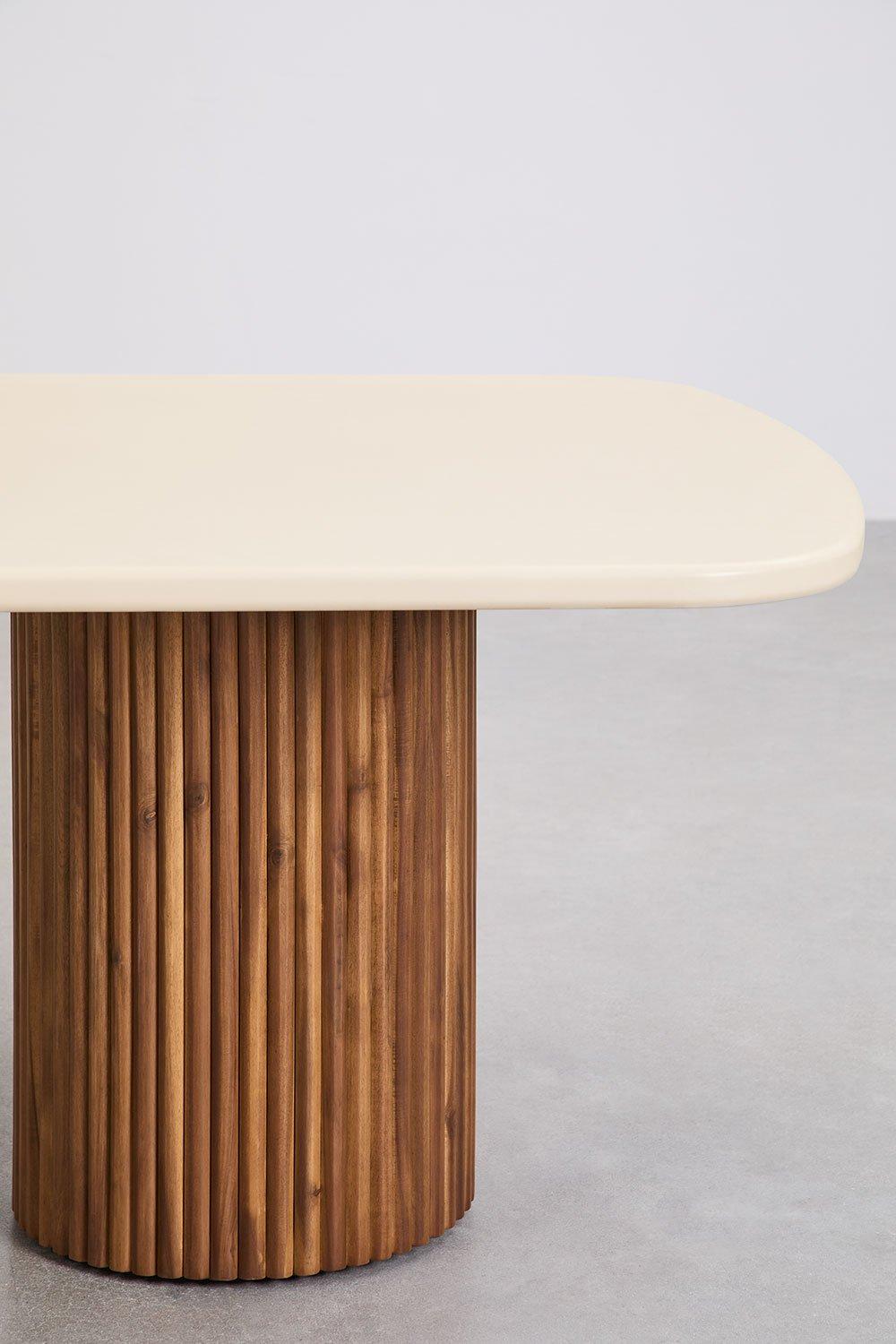 Sklum Mesa De Jardín Rectangular En Cemento Y Madera De Acacia Sirvon