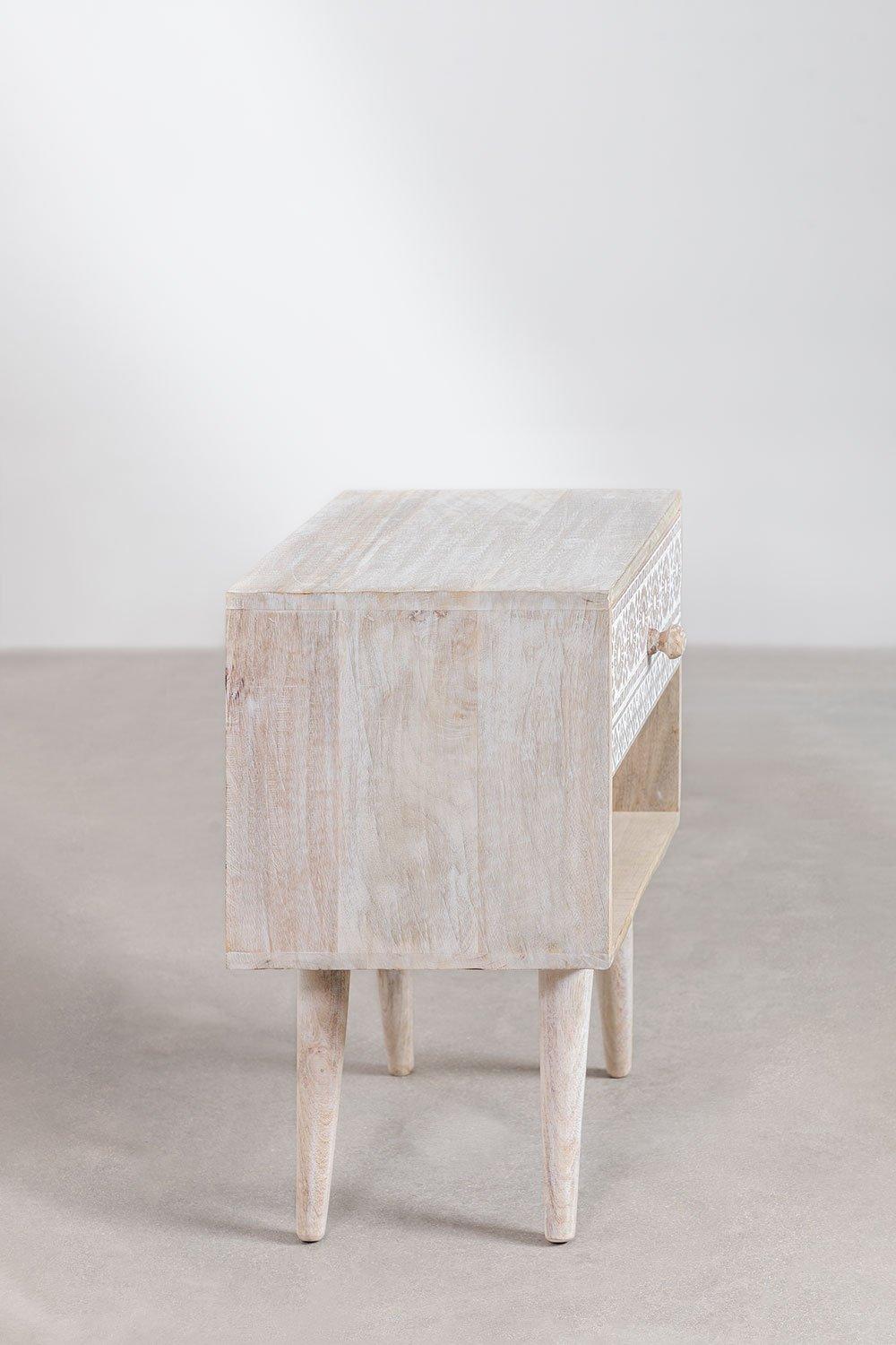 Sklum Mesita De Noche Con Almacenaje En Madera De Mango Ukurla