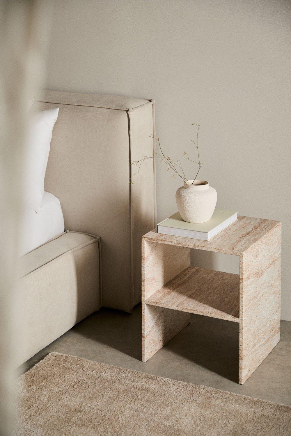 sklum Mesita de noche en cemento look travertino Galia
