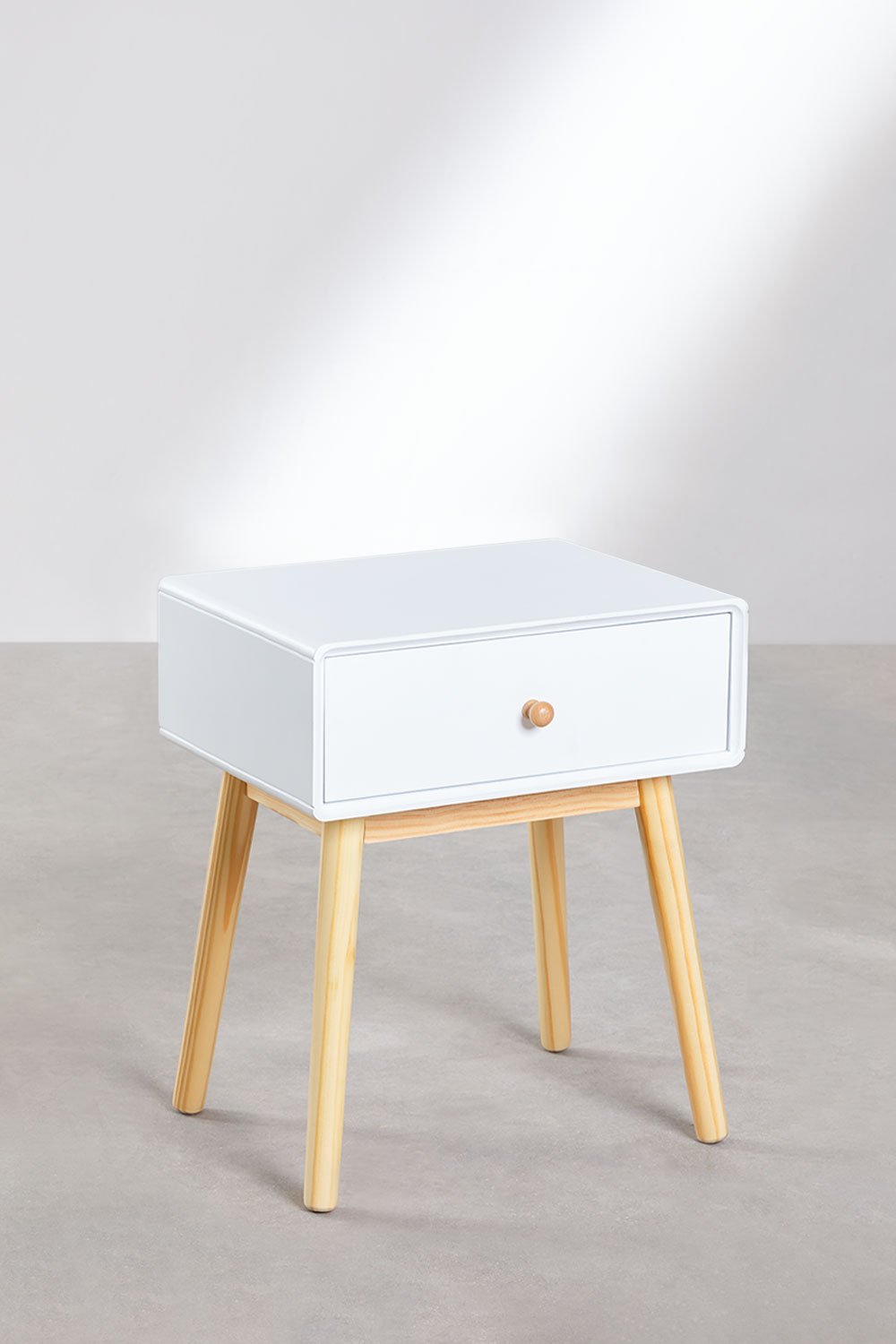 Sklum Mesita De Noche En MDF Y Madera De Pino Lucka