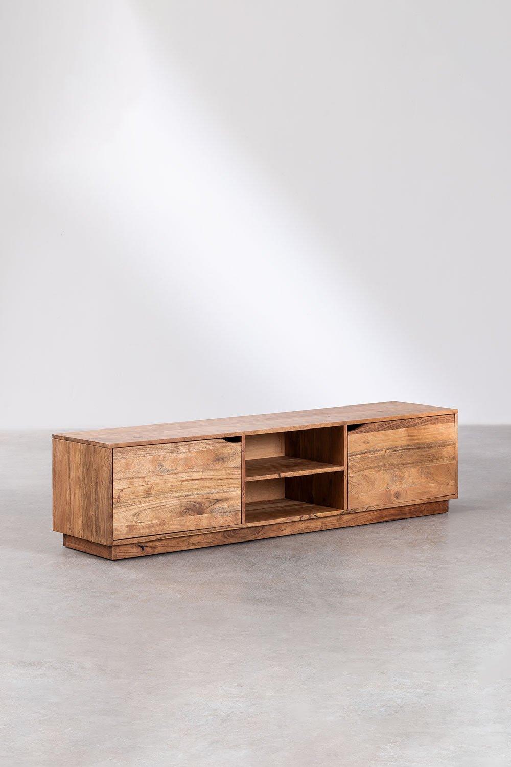 Sklum Meuble TV Avec Etagère En Bois D'Acacia Tasmani