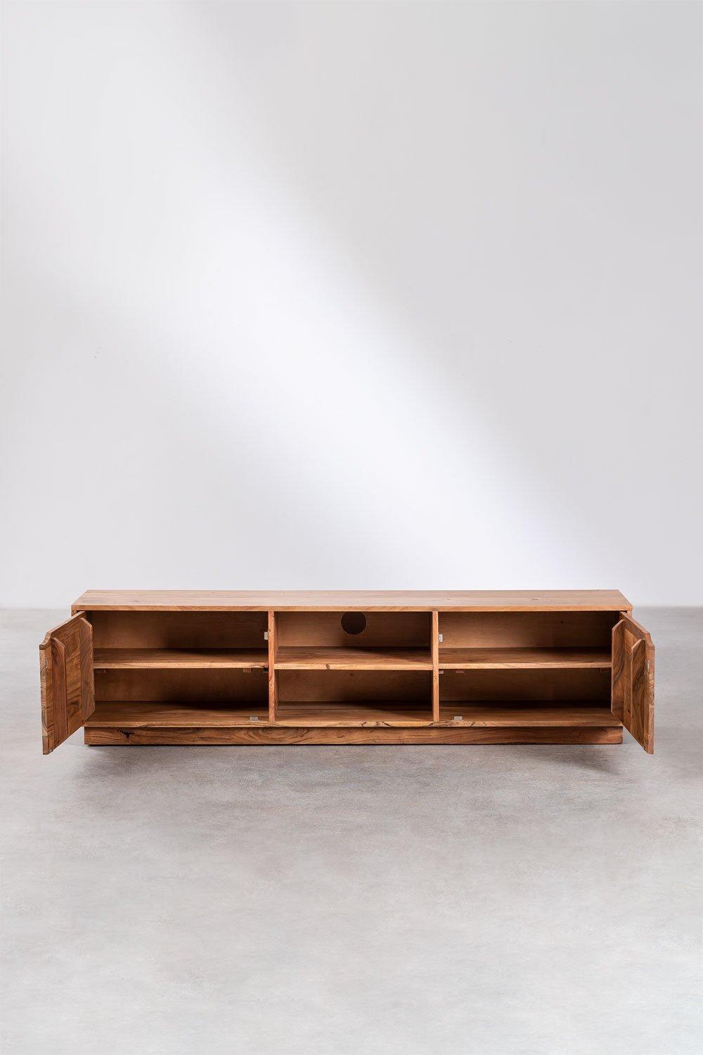 Sklum Meuble TV Avec Etagère En Bois D'Acacia Tasmani