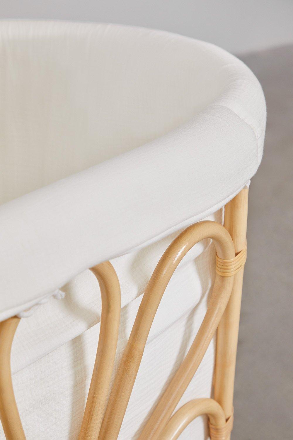 Sklum Mini Berceau En Rotin Avec Matelas Pour Enfants Dahlia