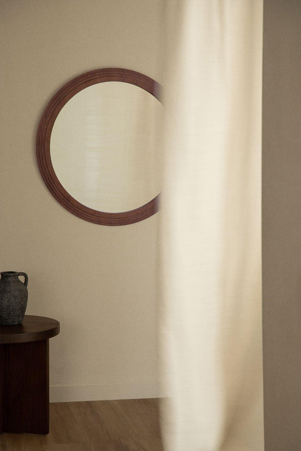 sklum Miroir mural rond en bois de chêne (Ø75 cm) Ozande