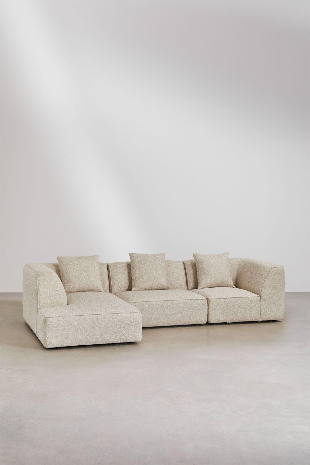 sklum Modulaire bank met linker chaise longue van 3 delen in bouclé stof Cardea