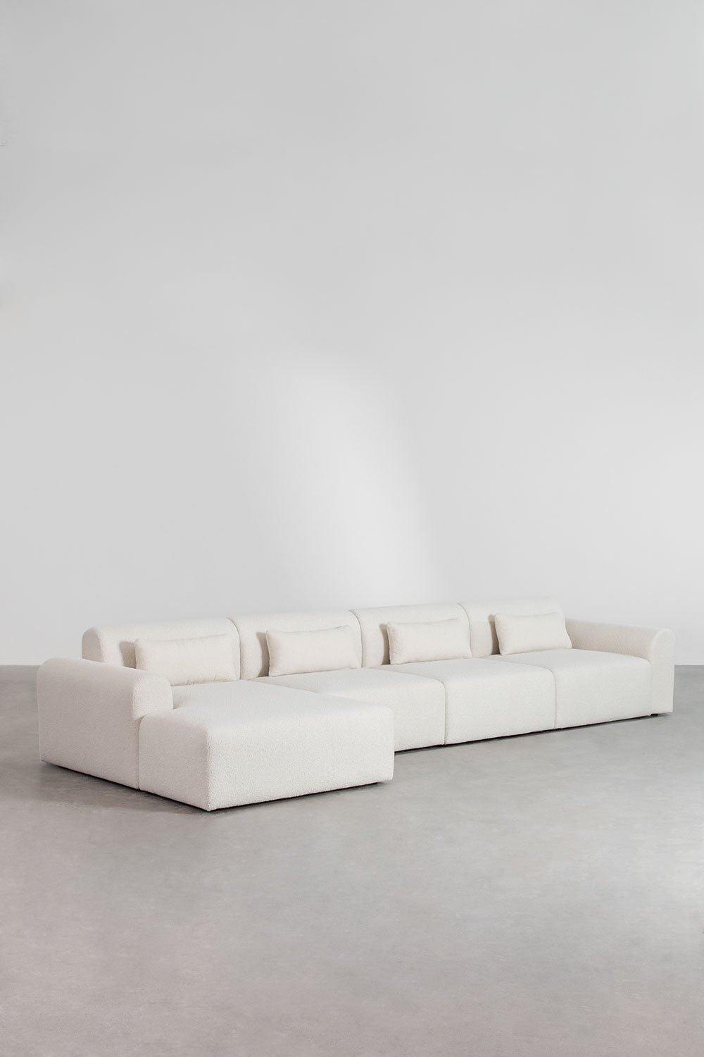 Sklum Modulaire Bank Met Linker Chaise Longue Van 4 Delen In Teddystof Borjan