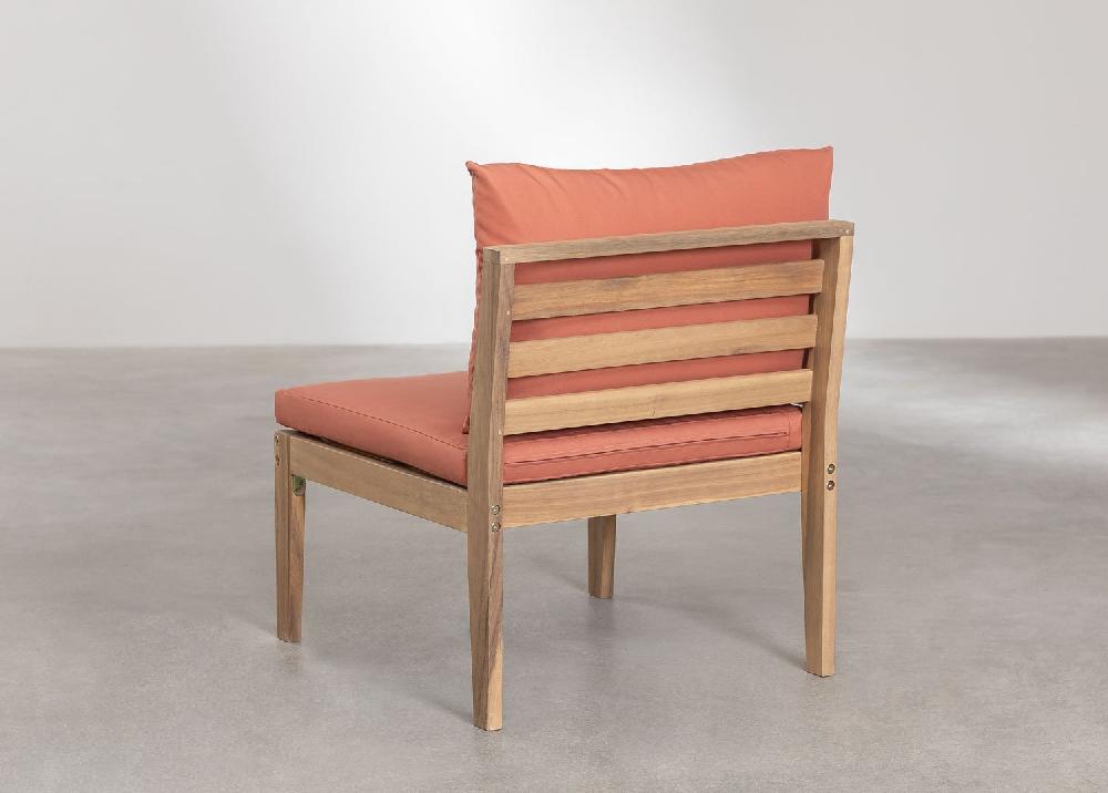 Sklum Module Central Pour Canapé De Jardin Modulable En Bois D'acacia Filips