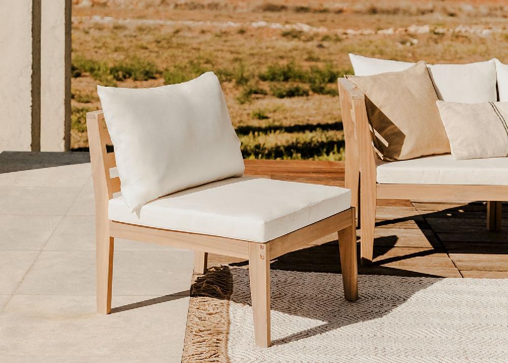 sklum Módulo central para sofá modular de jardín en madera de acacia Filips