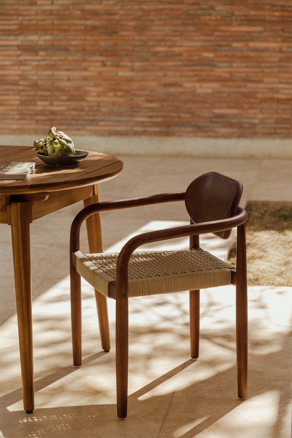 sklum Naele Vintage wooden garden chair with armrests