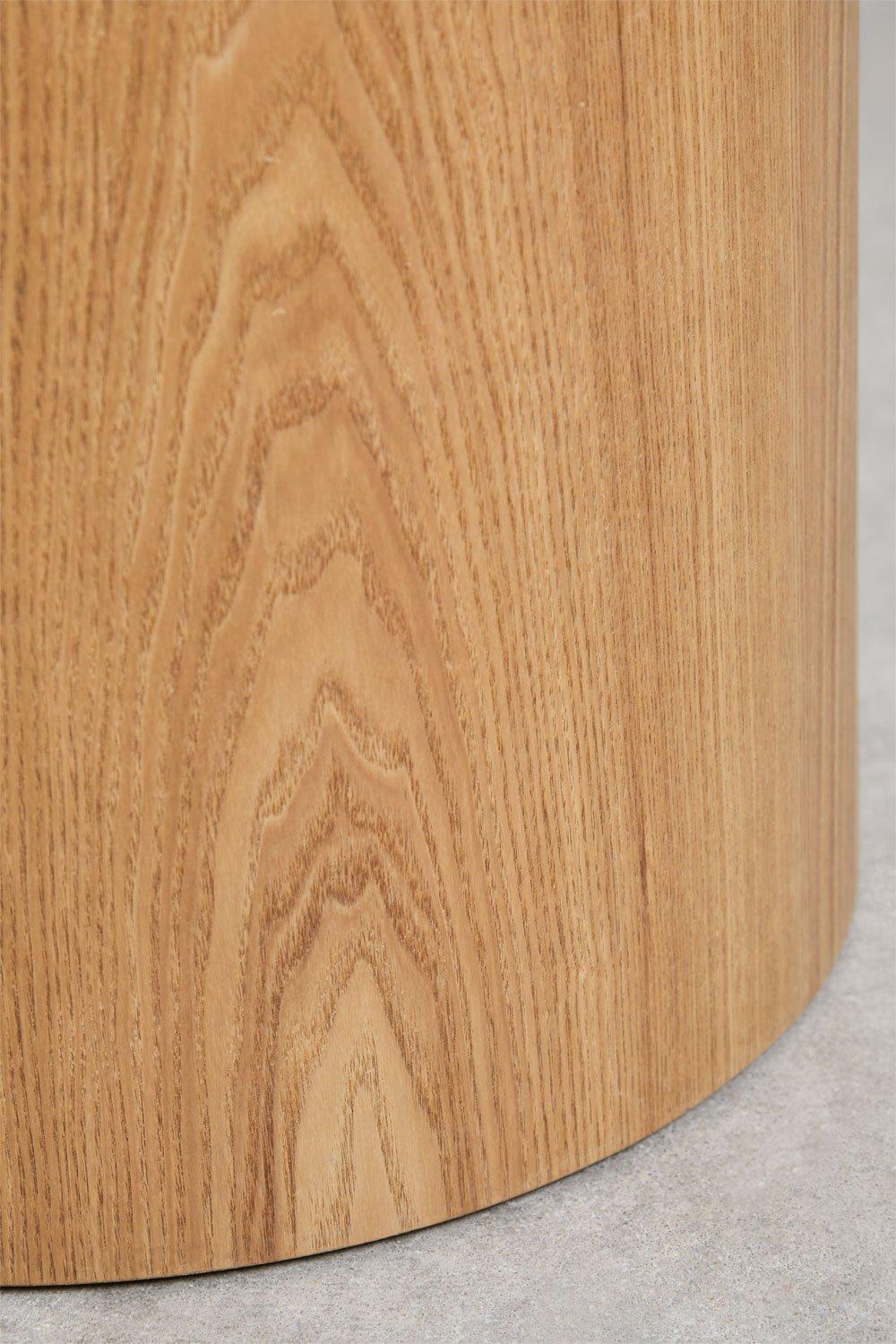 Sklum Okrągły Stolik Boczny Z Płyty MDF I Okleiny Jesionowej (ø50 Cm) Lily