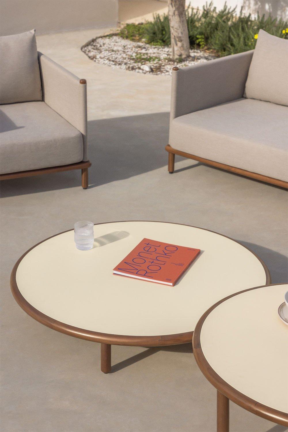 sklum Olivia round garden coffee table in acacia wood
