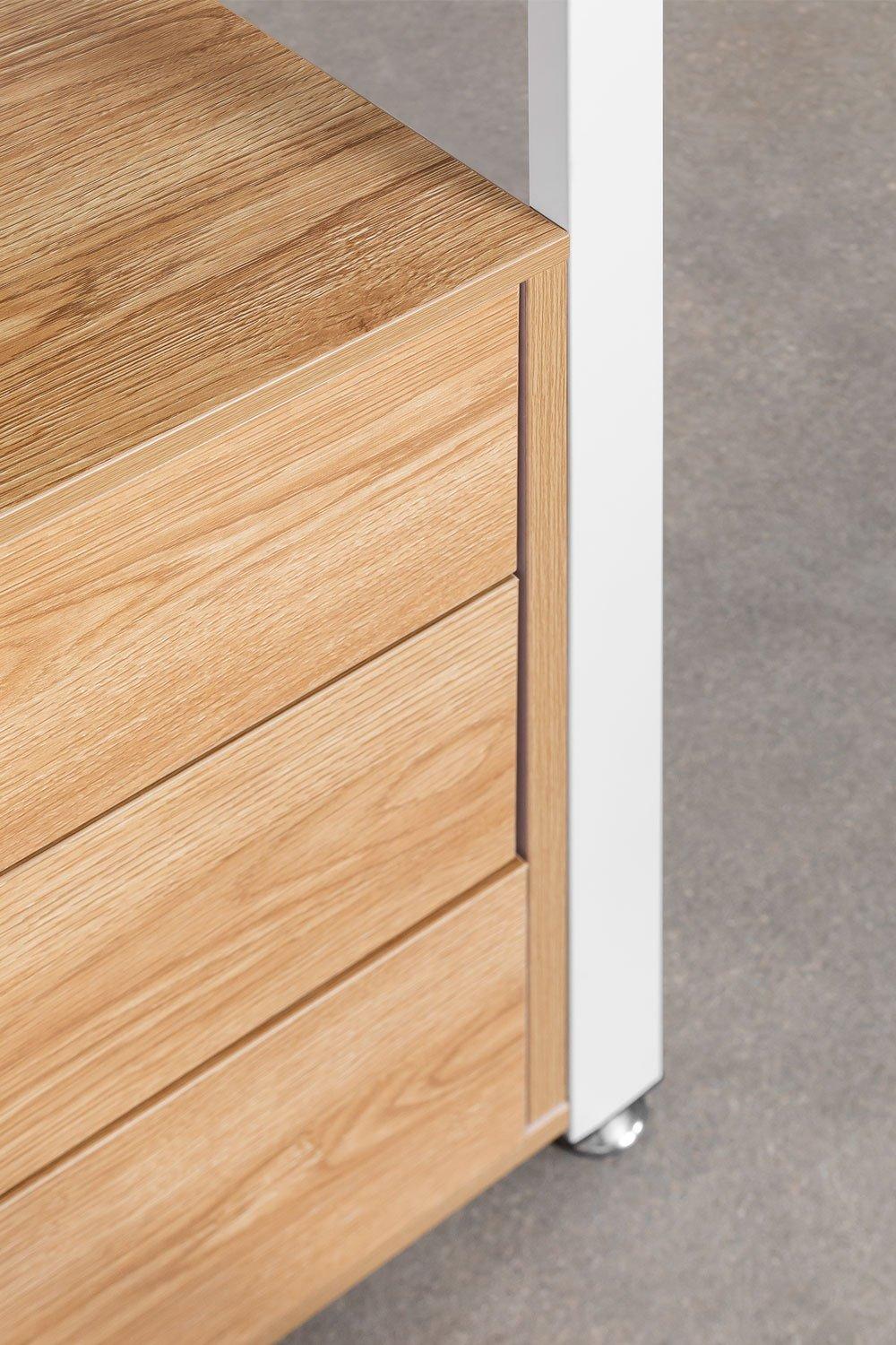 Sklum Otwarta Modułowa Szafa 2-częściowa Z Szufladami I Półką Ze Stali I Drewna Ariaster