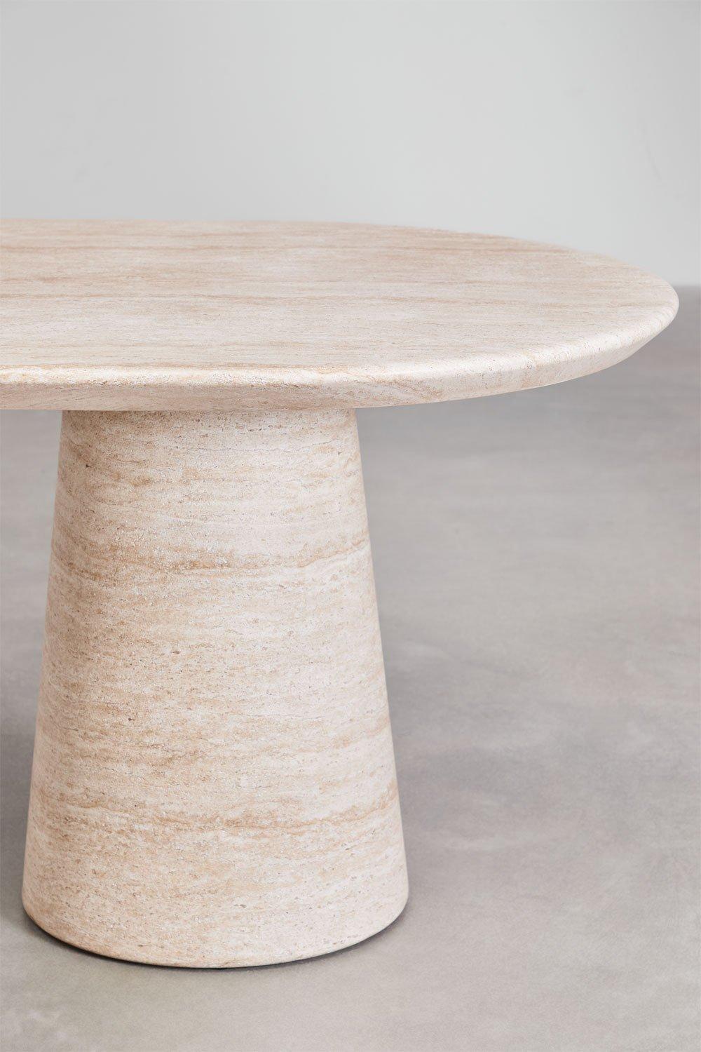 Sklum Oval Dining Table In Travertine-look Cement (220x95 Cm) Noemi