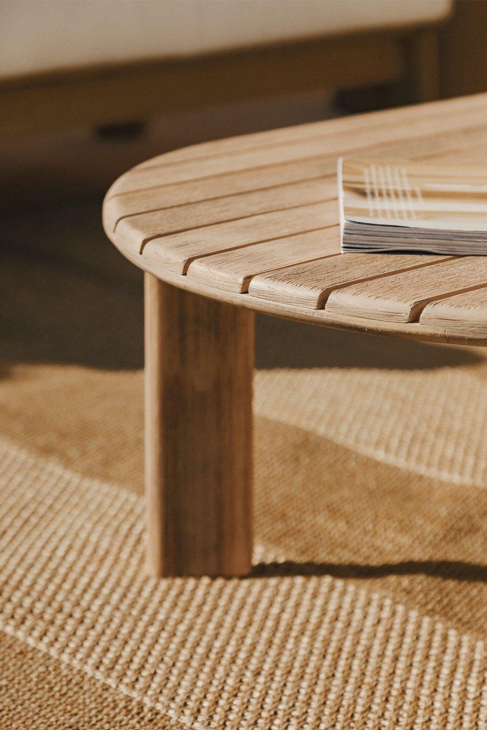 Sklum Oval Garden Coffee Table 100x60 Cm In Acacia Wood Leilan