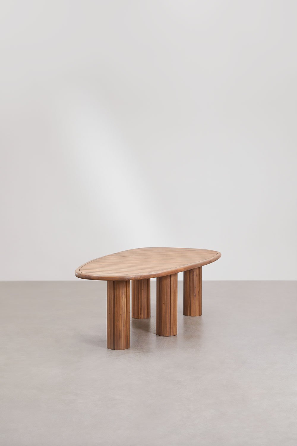 Sklum Oval Table Set ↔︎260 Cm Danara And 10 Garden Chairs In Acacia Wood And Synthetic Rattan Ginara