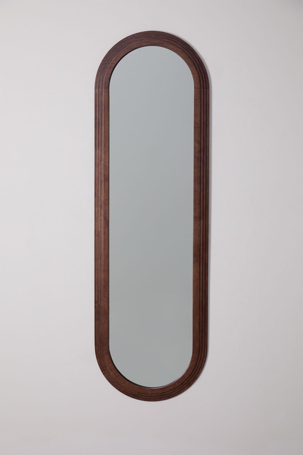 Sklum Owalne Lustro ścienne Z Drewna Dębowego (50x165 Cm) Munar