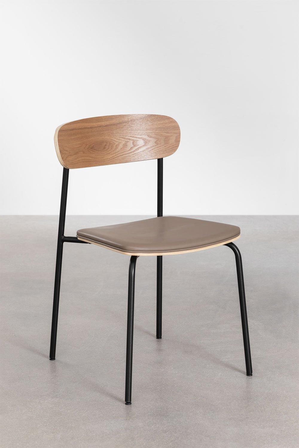 Sklum Pack De 2 Sillas De Comedor Apilables En Hierro Y Madera Wilpier