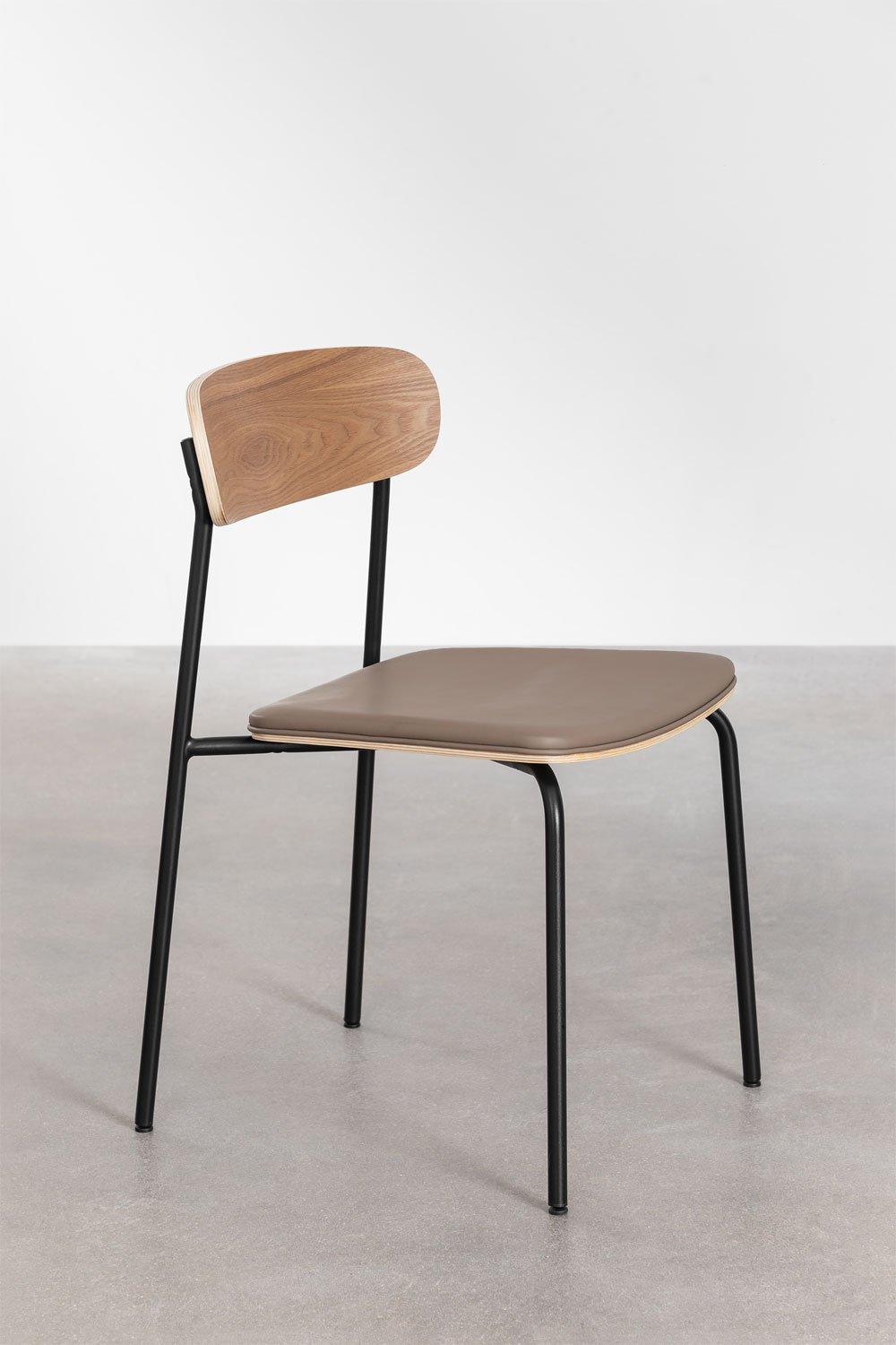 Sklum Pack De 2 Sillas De Comedor Apilables En Hierro Y Madera Wilpier