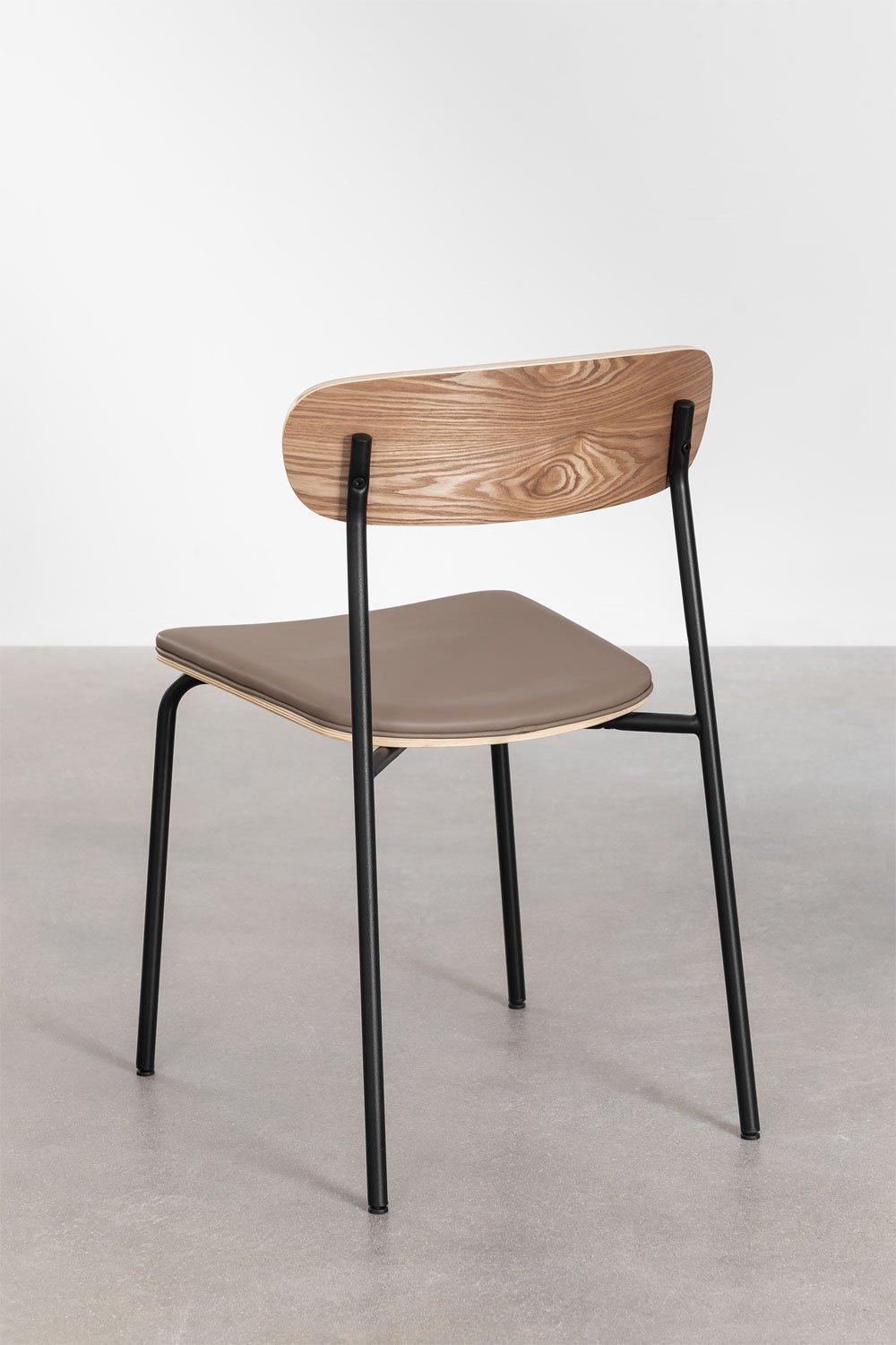 Sklum Pack De 2 Sillas De Comedor Apilables En Hierro Y Madera Wilpier