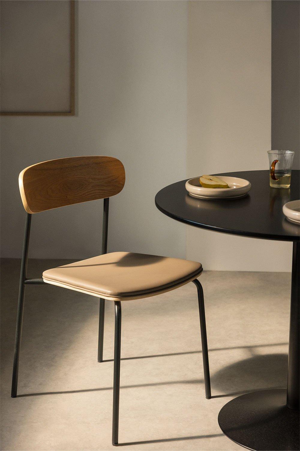 sklum Pack de 2 sillas de comedor apilables en hierro y madera Wilpier