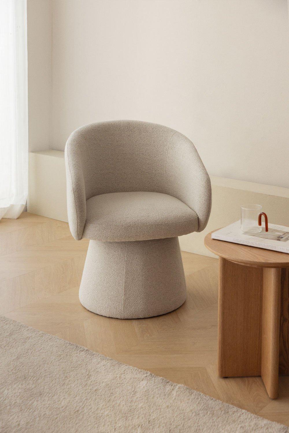 sklum Pack de 2 sillones giratorios en tela bouclé Flavian