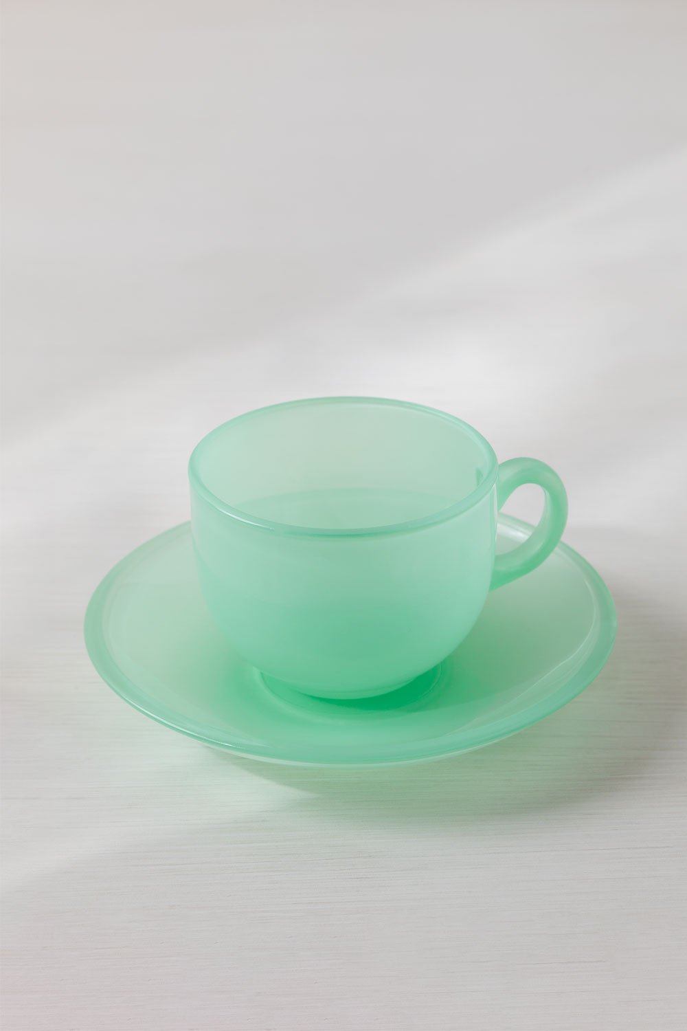 Sklum Pack De 4 Tazas De Café 15 Cl Con Plato De Vidrio Ainara