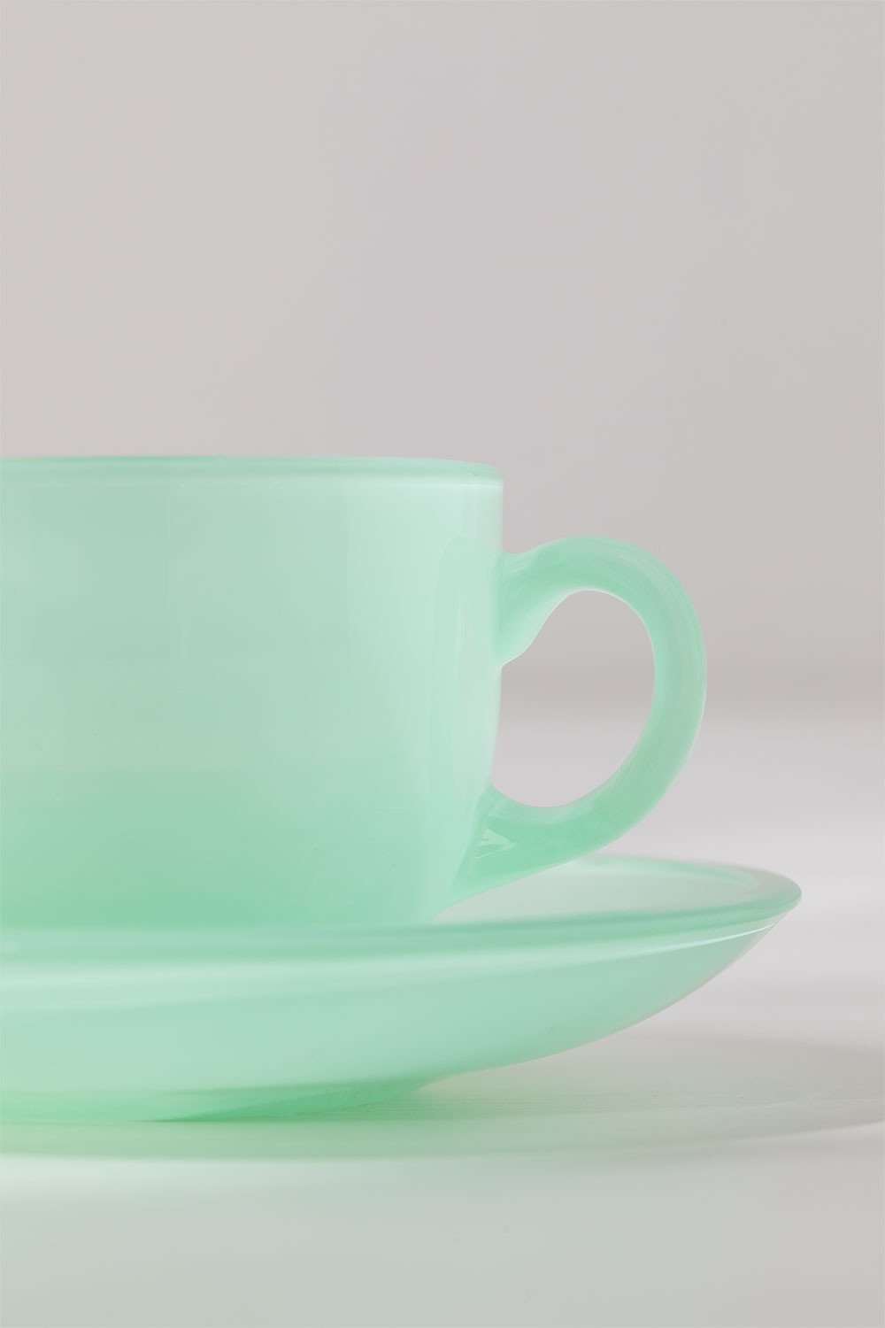 Sklum Pack De 4 Tazas De Café 15 Cl Con Plato De Vidrio Ainara