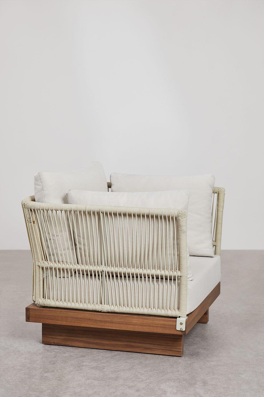 Sklum Pack Of 2 Dailin Acacia Wood And Braided Rope Armchairs