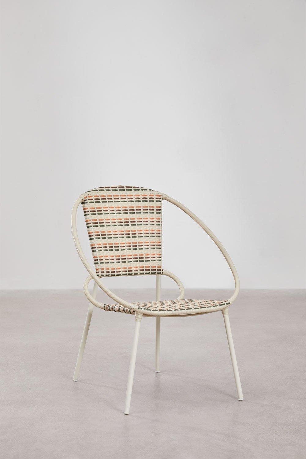 sklum Pakket van 2 stapelbare fauteuils in staal en synthetisch riet Maryland