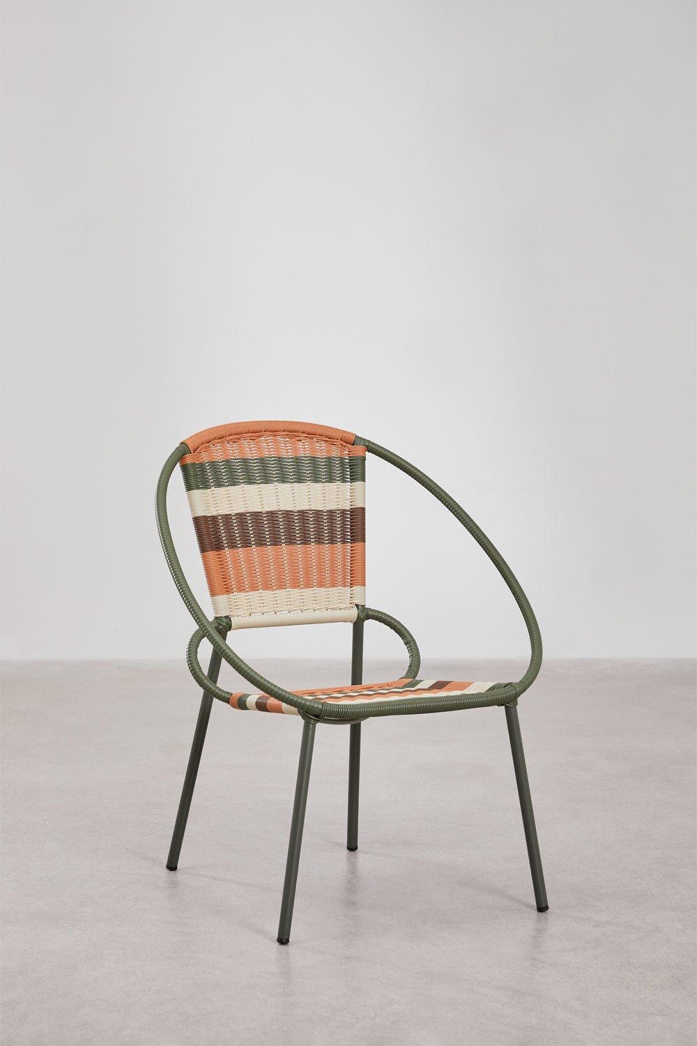 sklum Pakket van 2 stapelbare stoelen in staal en synthetisch riet Texas