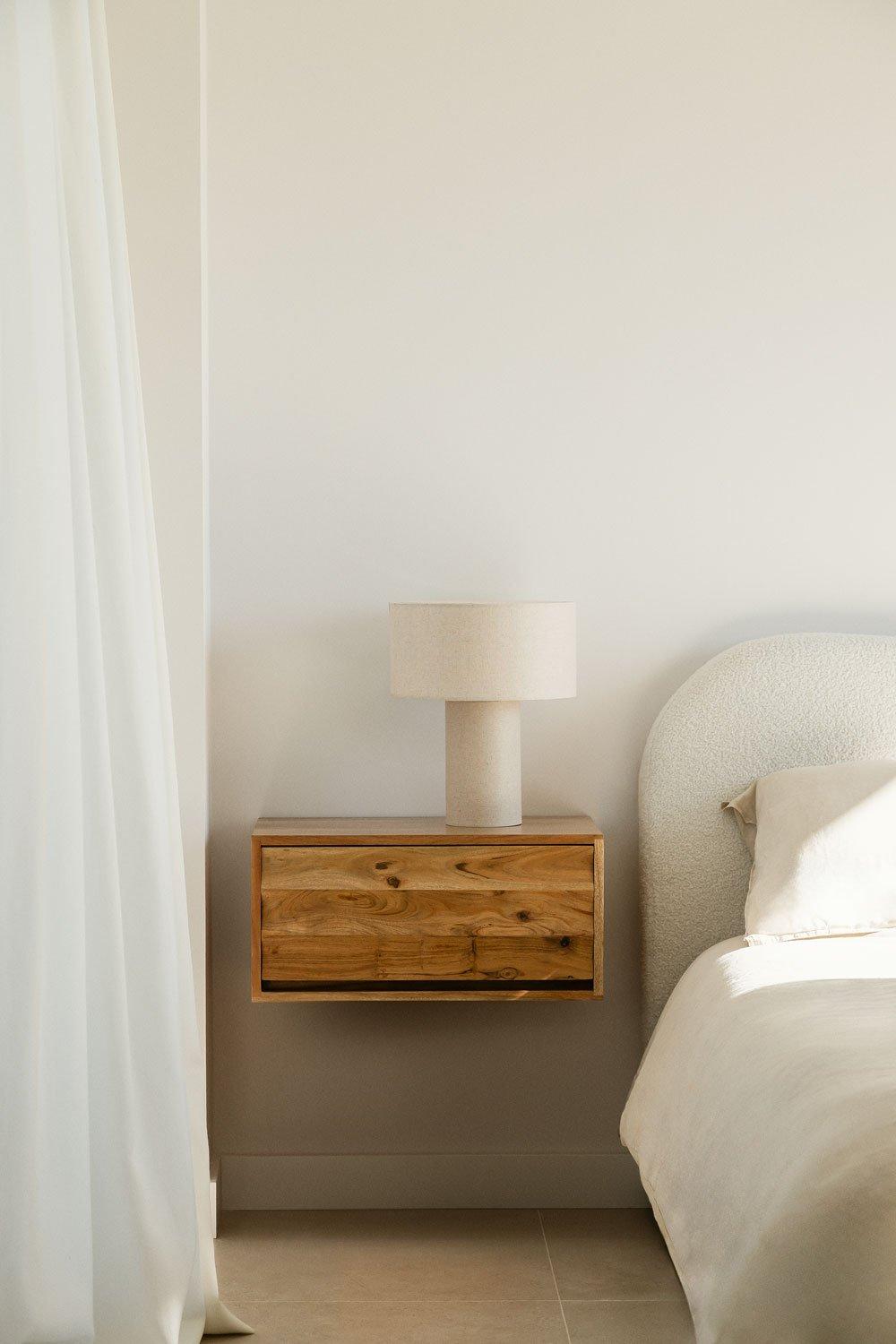 sklum Petter acacia wood wall-mounted bedside table