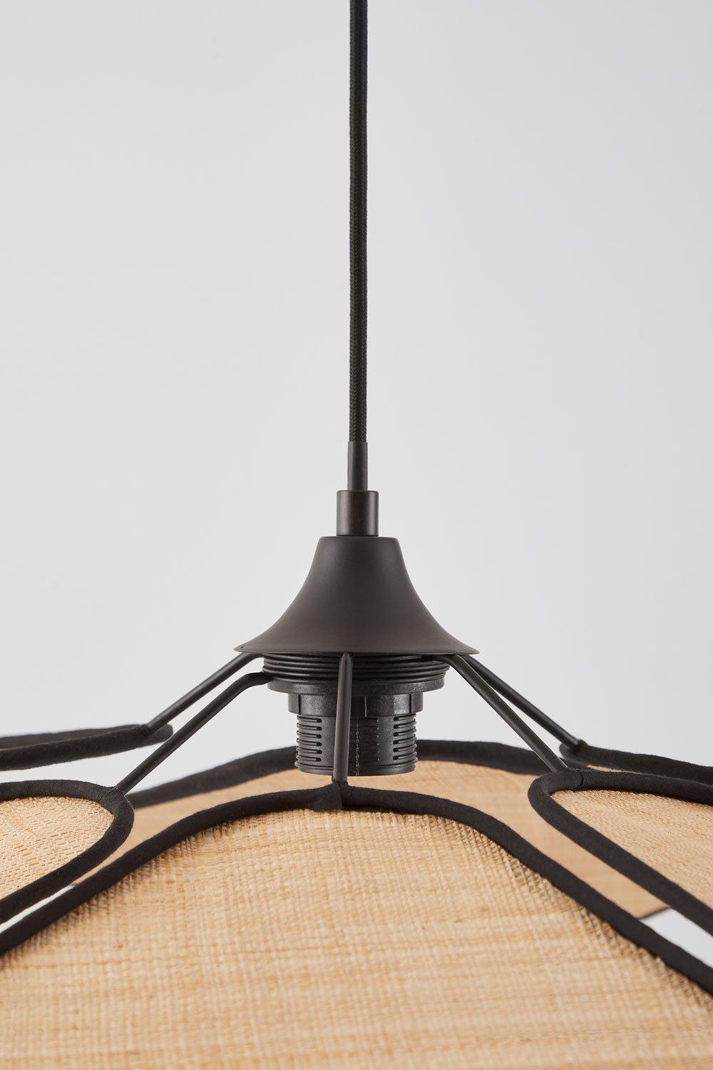 Sklum Plafonnier Ø75 Cm En Raphia Naturel - Noir Benavid