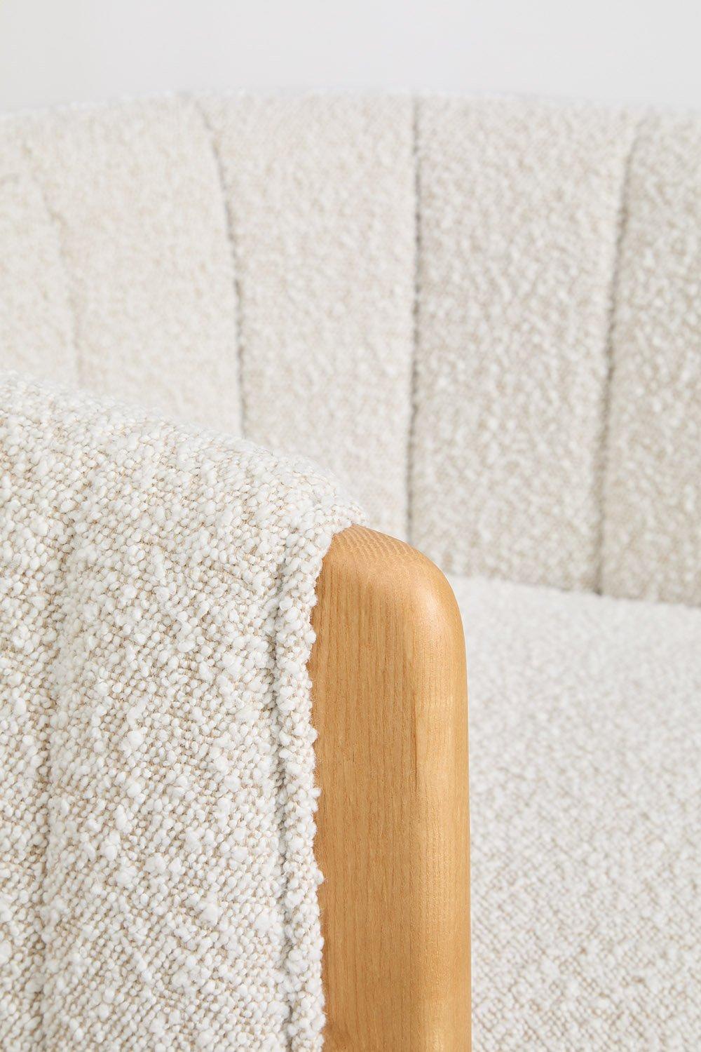 Sklum Poltrona In Legno Di Frassino E Tessuto Bouclé Leo
