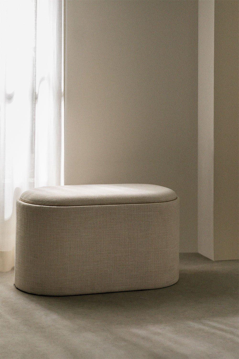 sklum Pouf ovale avec plateau et rangement rembourré Berkeleni