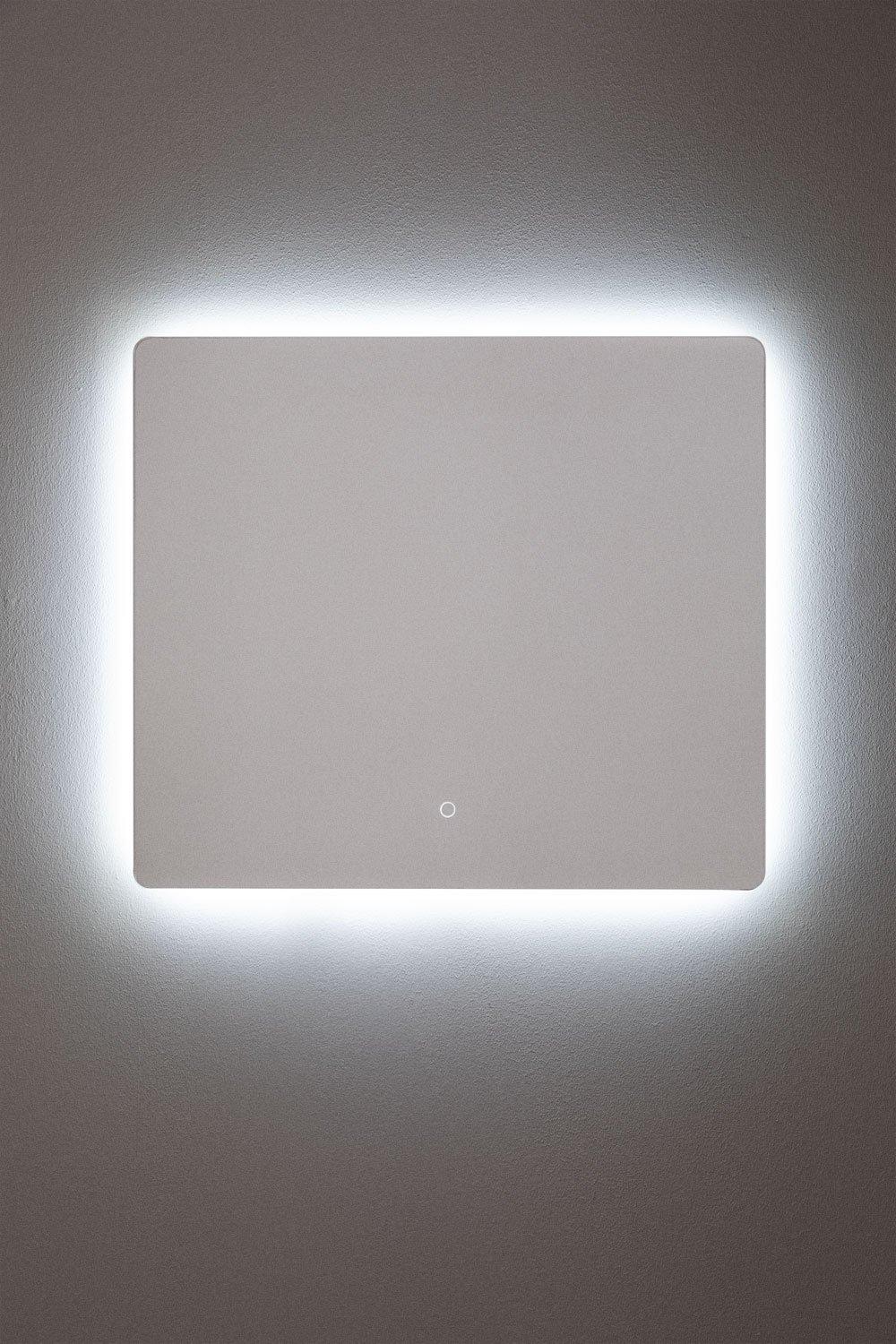 Sklum Prostokątne Lustro łazienkowe Z Oświetleniem LED I Powłoką Przeciwmgielną (80x70 Cm) Gualar