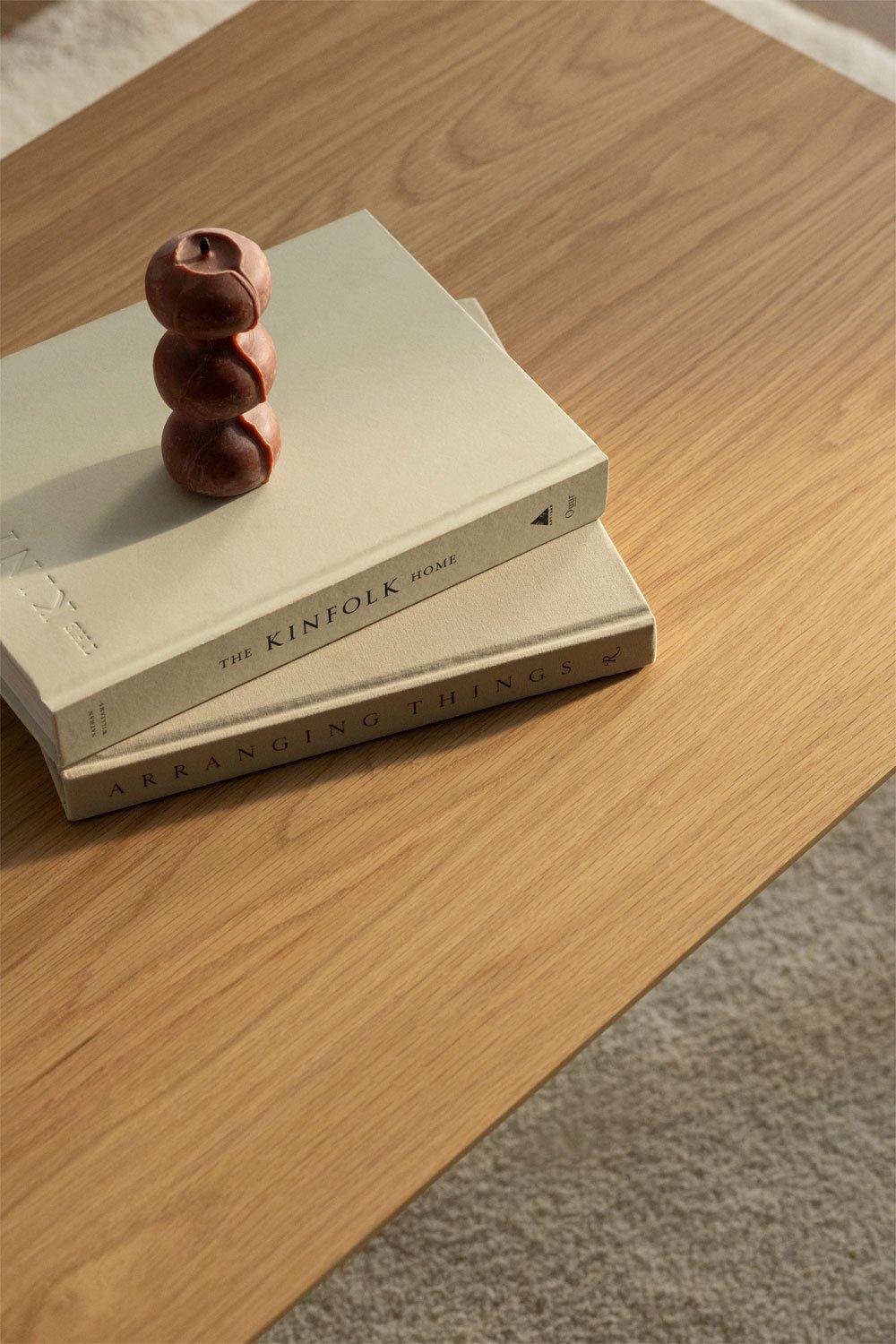 Sklum Prostokątny Stolik Kawowy 120x60 Cm Z Płyty MDF Z Okleiną Dębową Munden