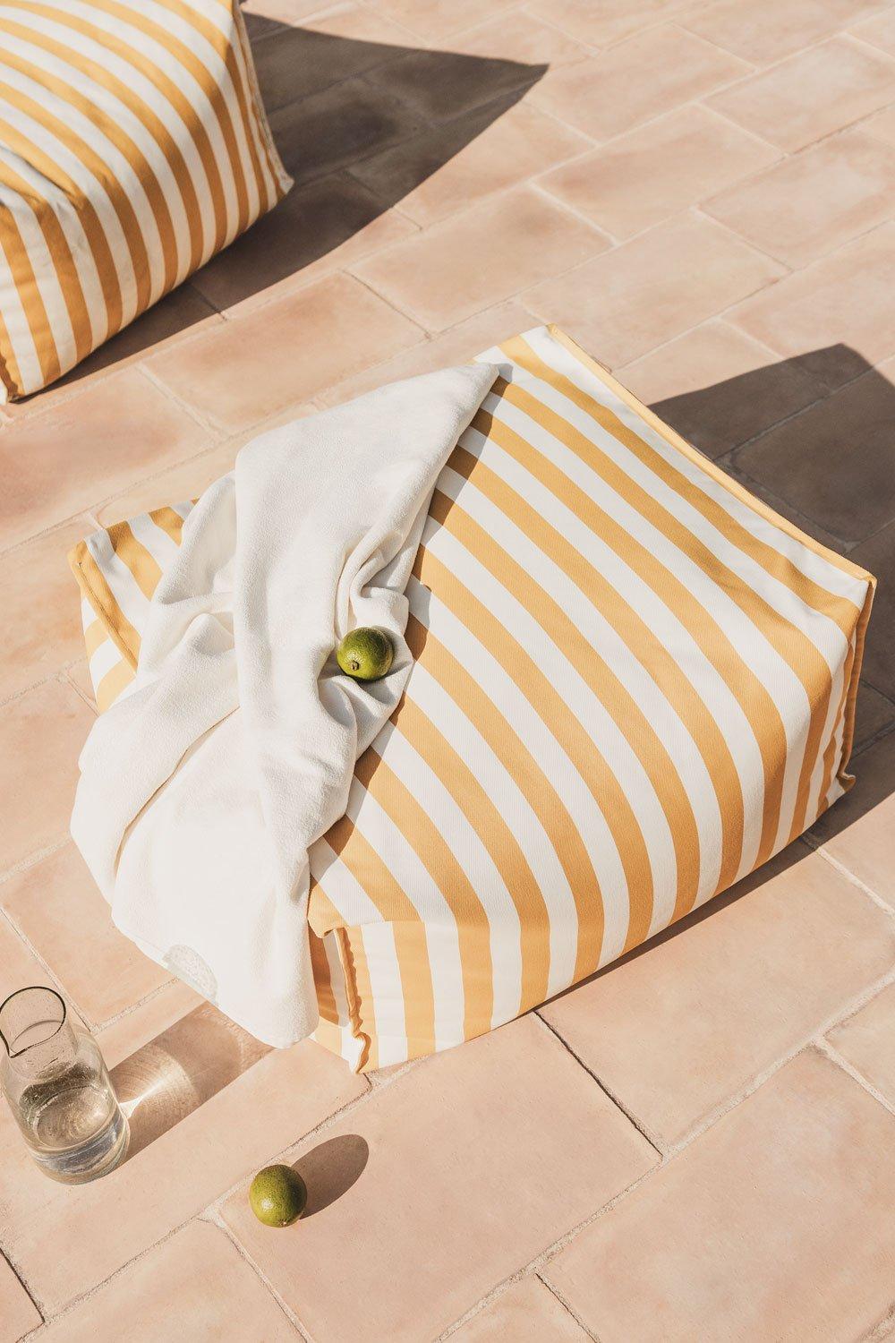 Sklum Pufe Retangular 75x65 Cm Para Sofá De Jardim Modular Em Tecido Sandel