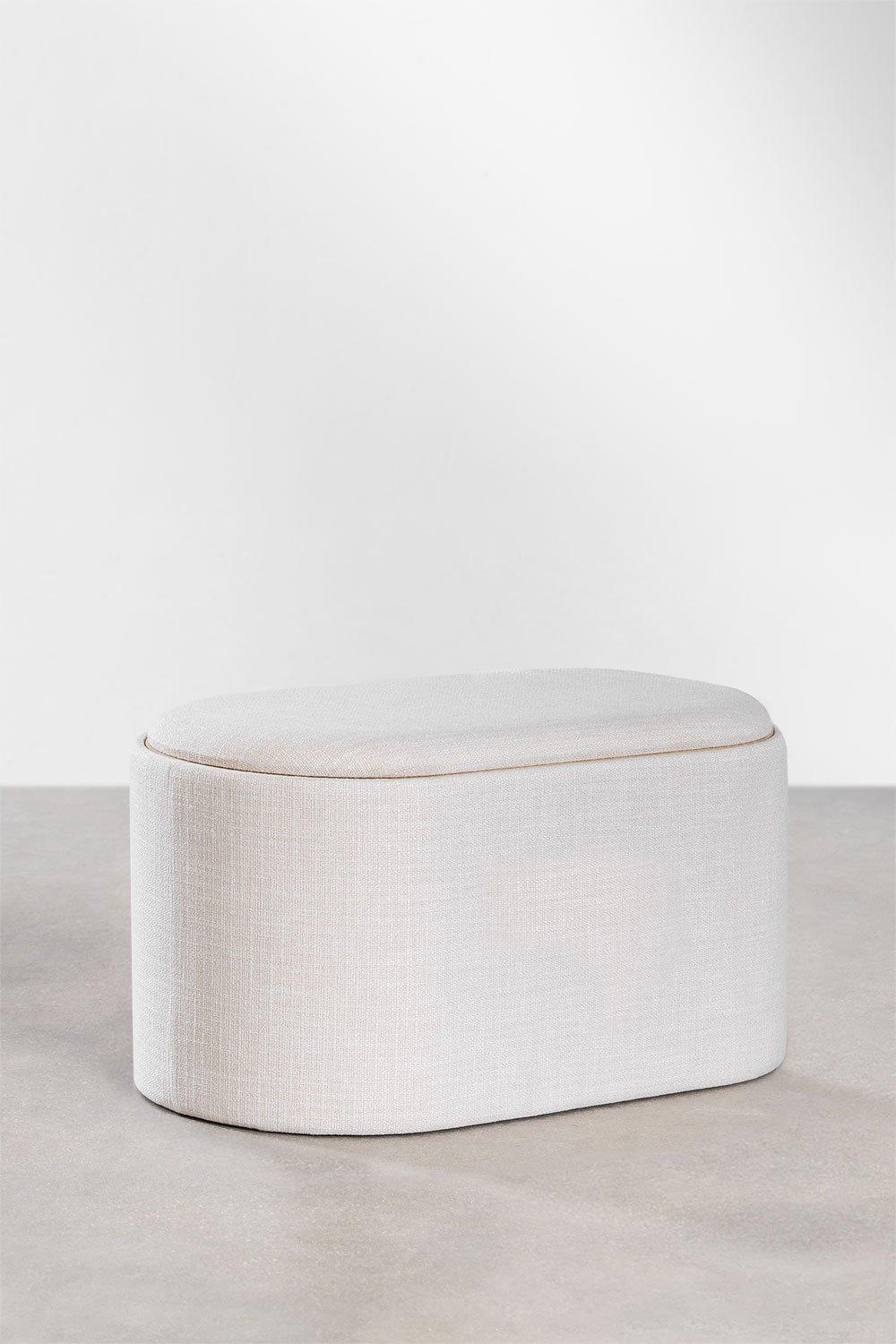 Sklum Puff Ovalado Con Bandeja Y Almacenaje Tapizado Berkeleni