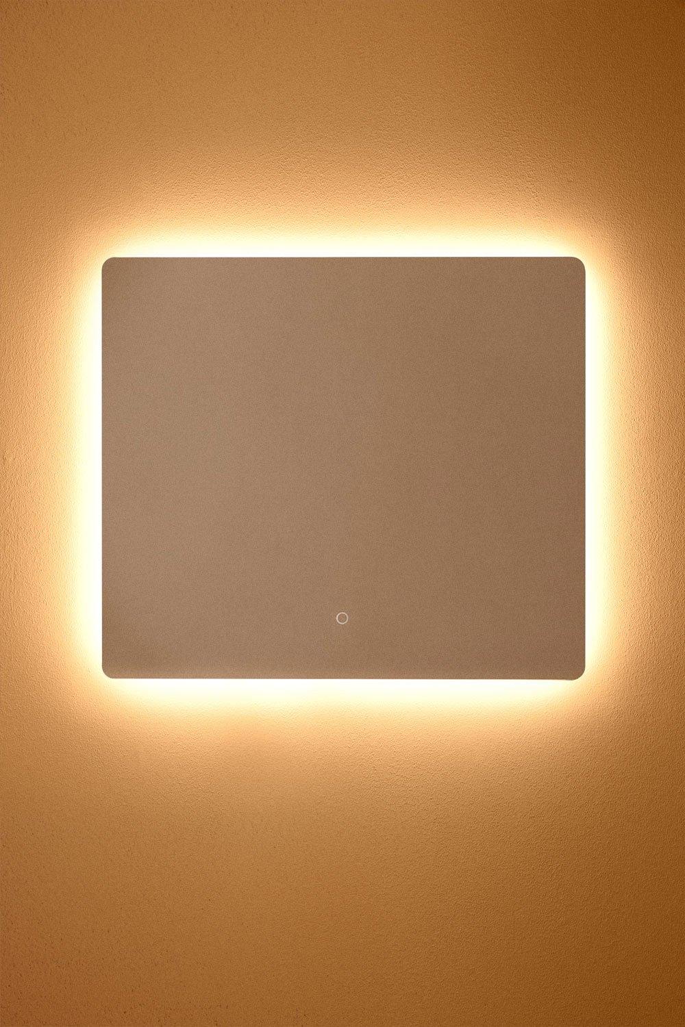 Sklum Rechteckiger Badezimmerspiegel Mit LED-Licht Und Antibeschlag (80x70 Cm) Gualar