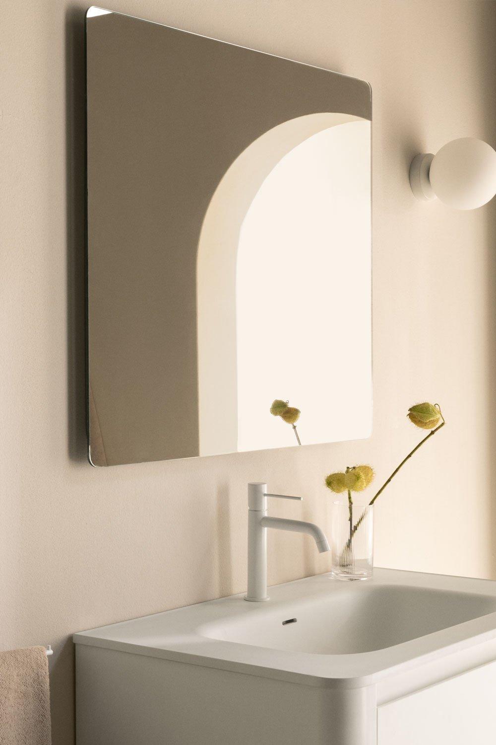 sklum Rechteckiger Badezimmerspiegel mit LED-Licht und Antibeschlag (80x70 cm) Gualar