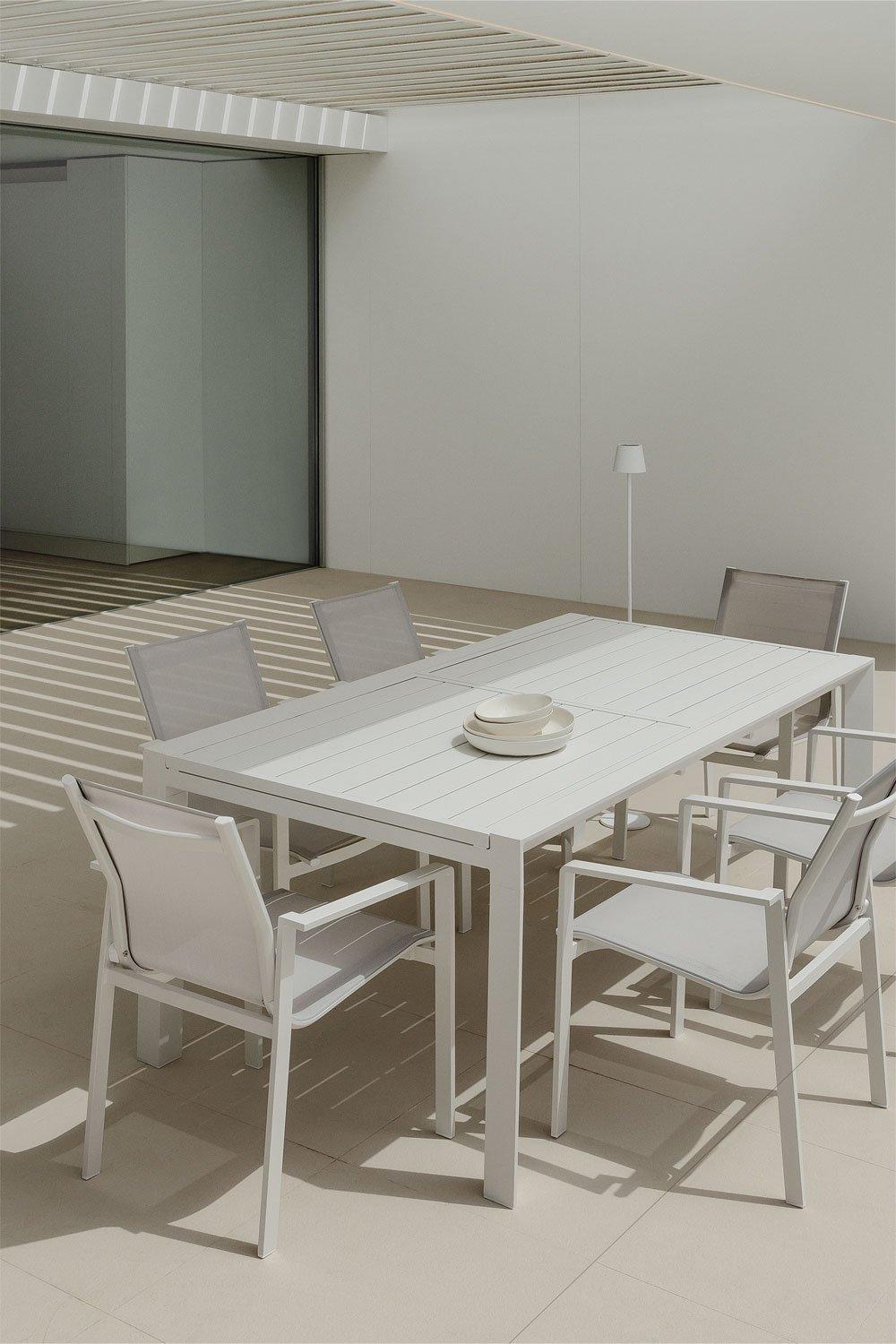 sklum Rechteckiger Gartentisch 180-240x100 cm ausziehbar aus Aluminium Starmi