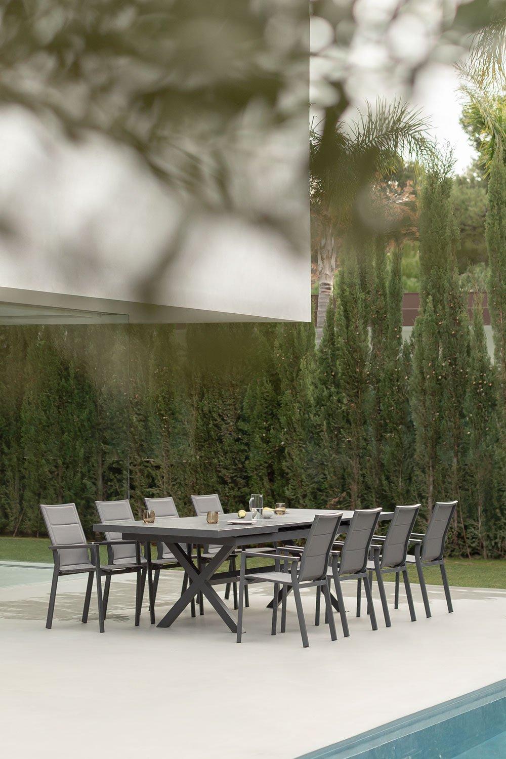 sklum Rechteckiger Gartentisch 240-300x100 cm ausziehbar aus Aluminium Karena