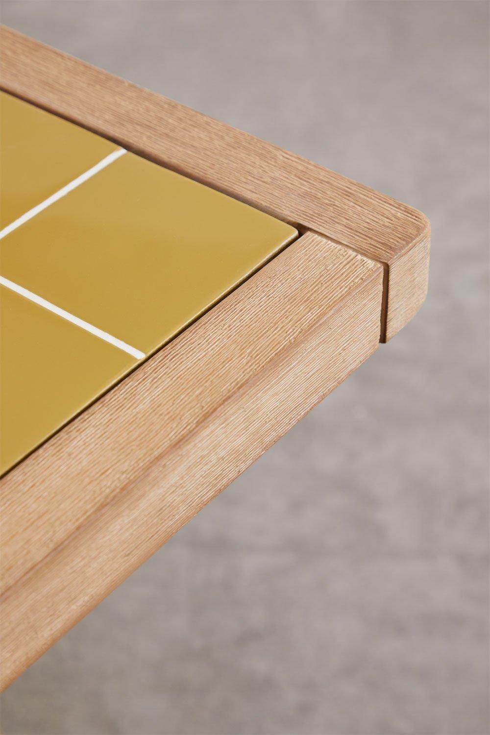 Sklum Rechthoekige Eettafel 200x100 Cm Acaciahout En Tegels Dubai