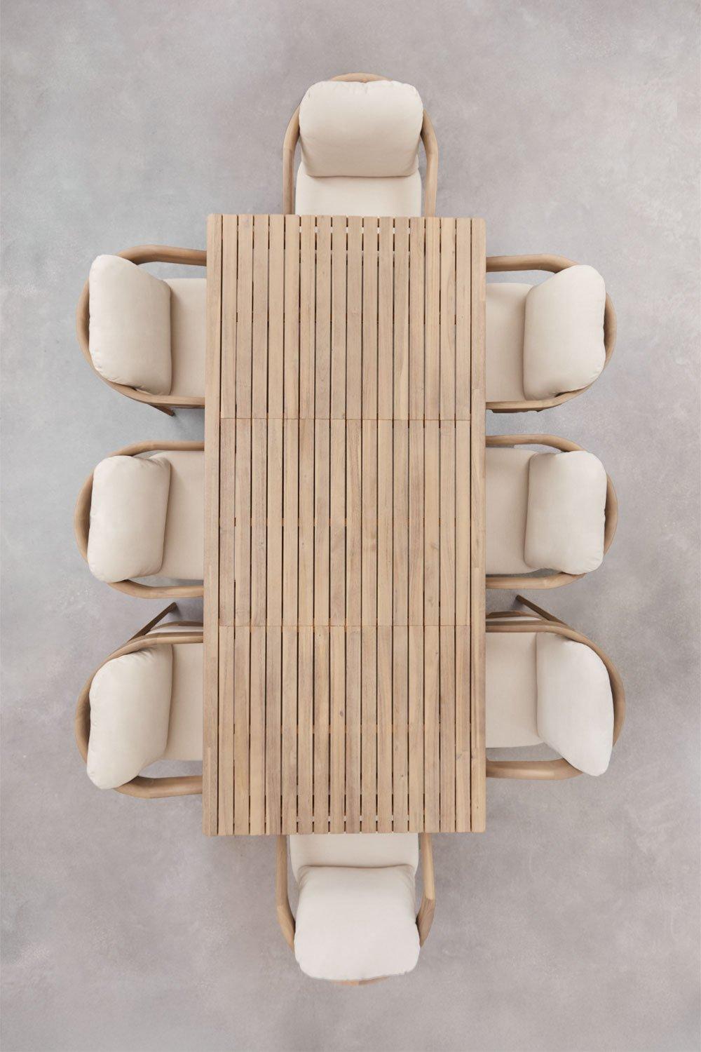 Sklum Rechthoekige Tafelset 220x100 Cm In Kaela Acaciahout En 8 Uleno Acaciahouten Tuinstoelen