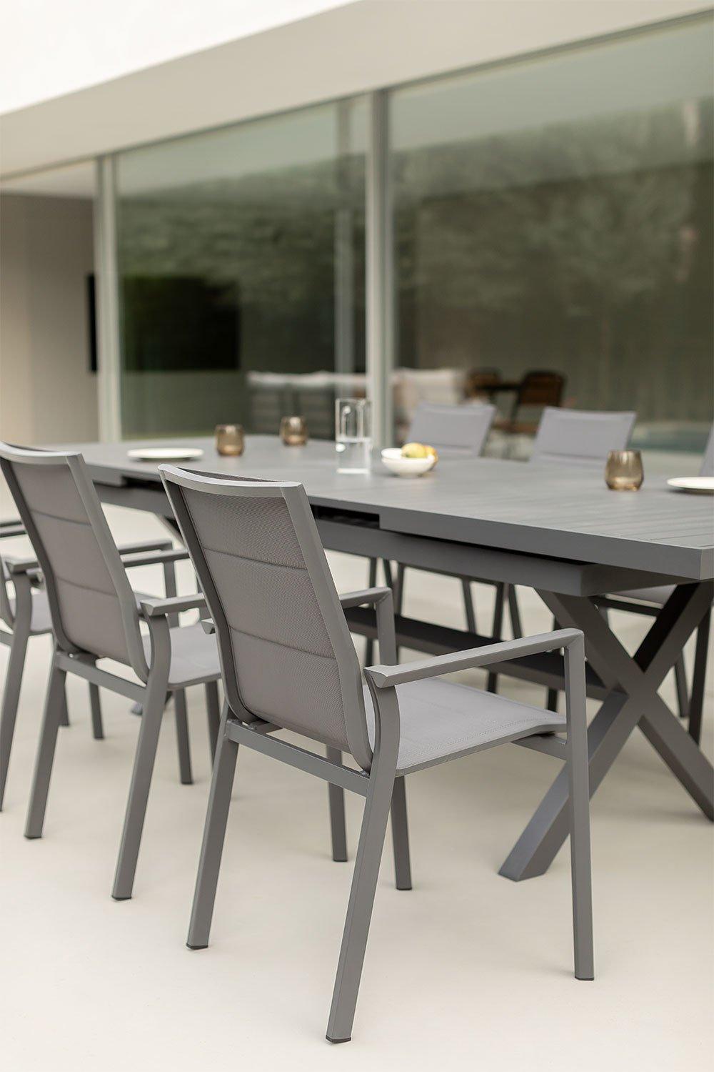 Sklum Rechthoekige Tuintafel 240-300x100 Cm Uitschuifbaar In Aluminium Karena