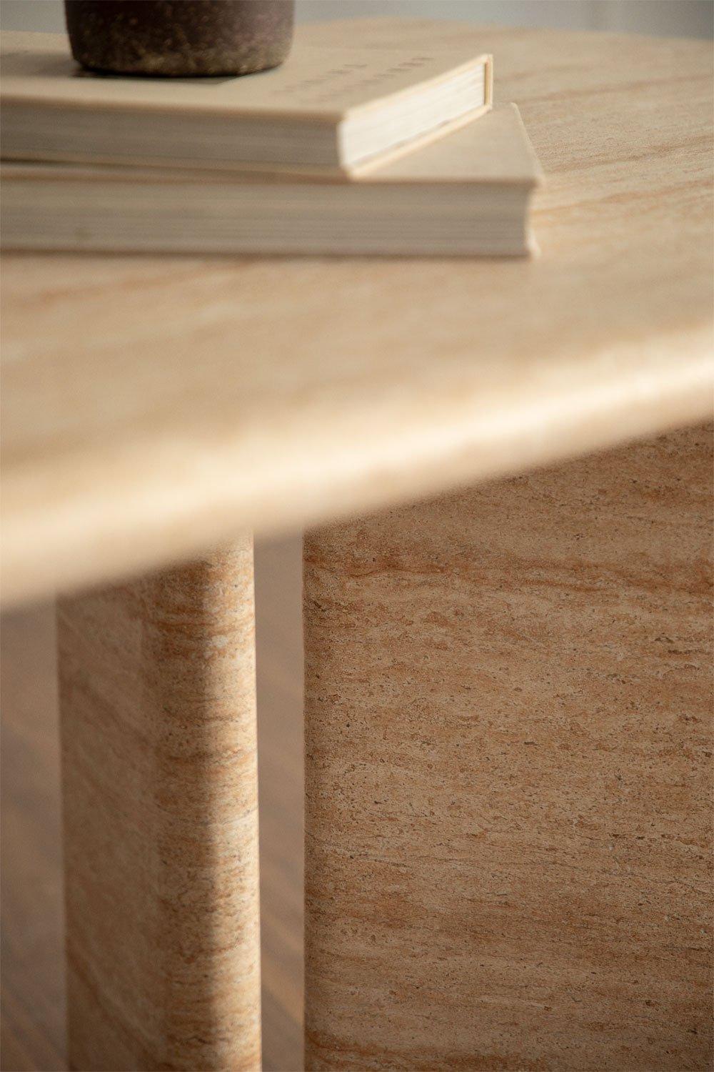 Sklum Rectangular Dining Table 240x105 Cm In Travertine-look Cement Chelsea