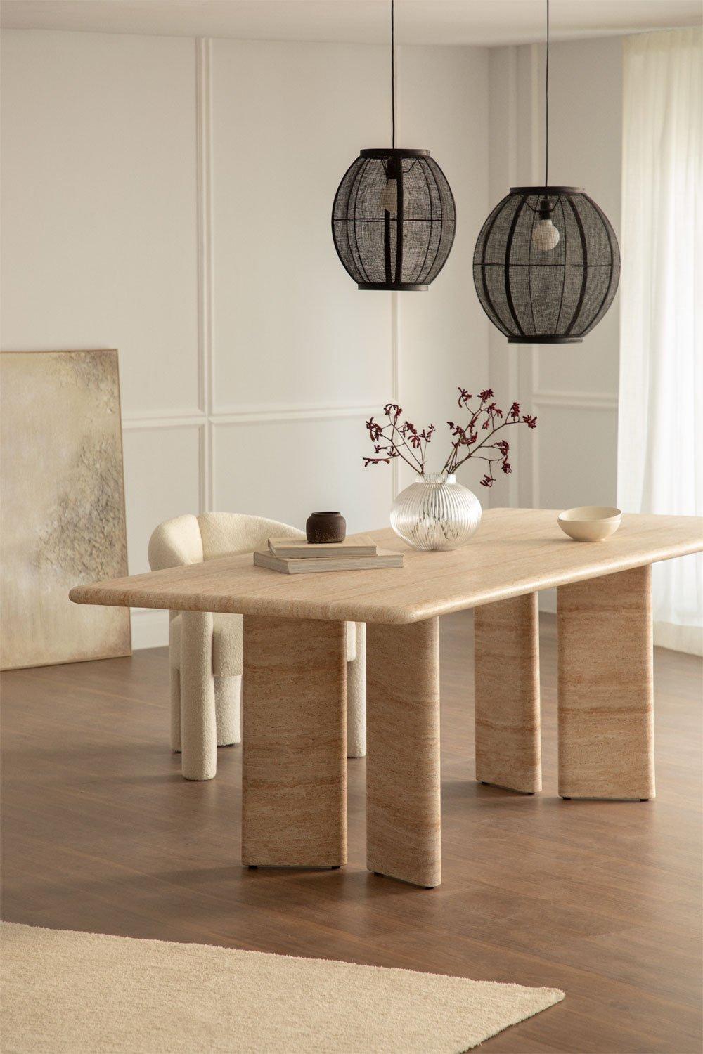 sklum Rectangular dining table 240x105 cm in travertine-look cement Chelsea