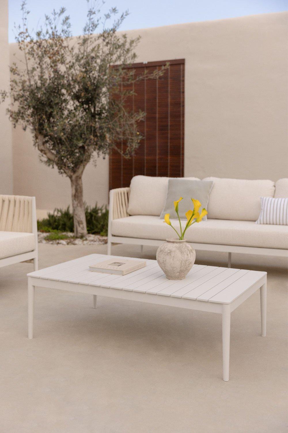 sklum Rectangular garden coffee table 120x70 cm in aluminum Sereilen
